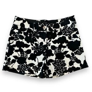 The Limited Size 6 Black/White Print Tailored Short Flat Front Stretch EUC